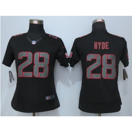Women Nike 49ers #28 Carlos Hyde Impact Limited Black Jersey Women Nike 49ers #28 Carlos Hyde Impact Limited Black Jersey