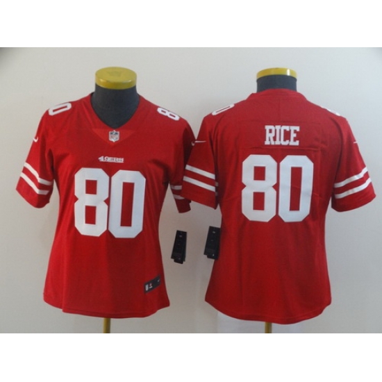 Women Nike 49ers 80 Jerry Rice Red Vapor Untouchable Limited Jersey Women Nike 49ers 80 Jerry Rice Red Vapor Untouchable Limited Jersey