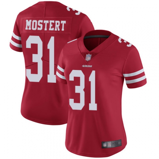 Women Nike San Francisco 49ers 31 Raheem Mostert Red Vapor Untouchable Limited Player NFL Jersey Women Nike San Francisco 49ers 31 Raheem Mostert Red Vapor Untouchable Limited Player NFL Jersey