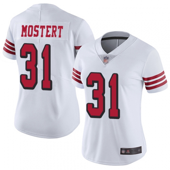 Women Nike San Francisco 49ers 31 Raheem Mostert White Vapor Untouchable Limited Player NFL Jersey Women Nike San Francisco 49ers 31 Raheem Mostert White Vapor Untouchable Limited Player NFL Jersey