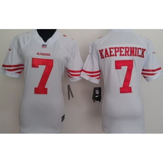 Women Nike San Francisco 49ers 7 Colin Kaepernick White Nike NFL Jerseys Women Nike San Francisco 49ers 7 Colin Kaepernick White Nike NFL Jerseys