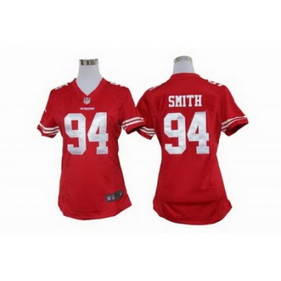Women Nike San Francisco 49ers #94 Justin Smith Red Jersey Women Nike San Francisco 49ers #94 Justin Smith Red Jersey
