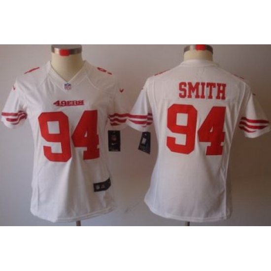 Women Nike San Francisco 49ers #94 Justin Smith White Game LIMITED NFL Jerseys Women Nike San Francisco 49ers #94 Justin Smith White Game LIMITED NFL Jerseys