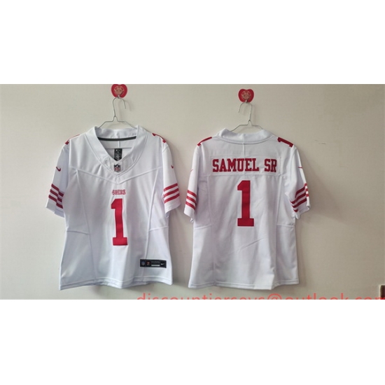 Women San Francisco 49ers 1 Deebo Samuel Sr White F U S E Vapor Untouchable Stitched Jersey Women San Francisco 49ers 1 Deebo Samuel Sr White F U S E Vapor Untouchable Stitched Jersey
