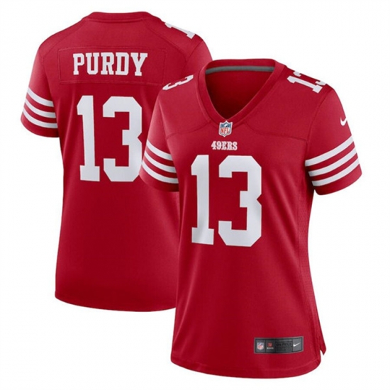 Women San Francisco 49ers 13 Brock Purdy Red Stitched Game Jersey Women San Francisco 49ers 13 Brock Purdy Red Stitched Game Jersey