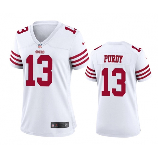 Women San Francisco 49ers 13 Brock Purdy White Stitched Game Jersey Women San Francisco 49ers 13 Brock Purdy White Stitched Game Jersey