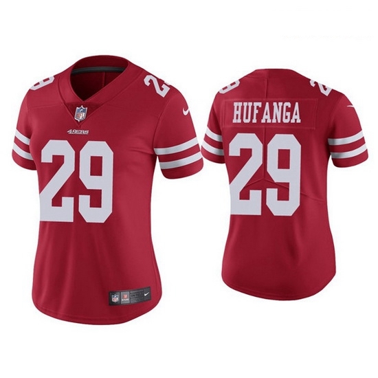 Women San Francisco 49ers 29 Talanoa Hufanga Red Jersey Women San Francisco 49ers 29 Talanoa Hufanga Red Jersey