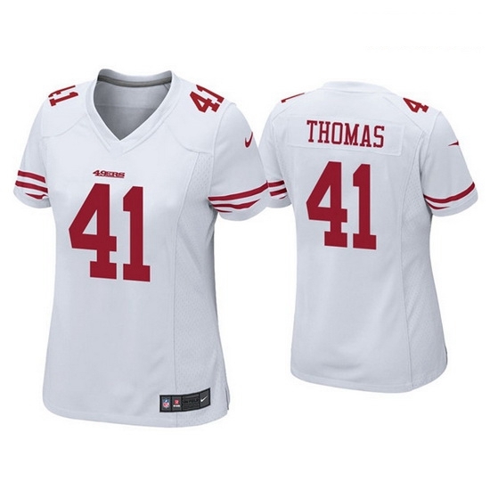 Women San Francisco 49ers 41 Ambry Thomas White Jersey Women San Francisco 49ers 41 Ambry Thomas White Jersey