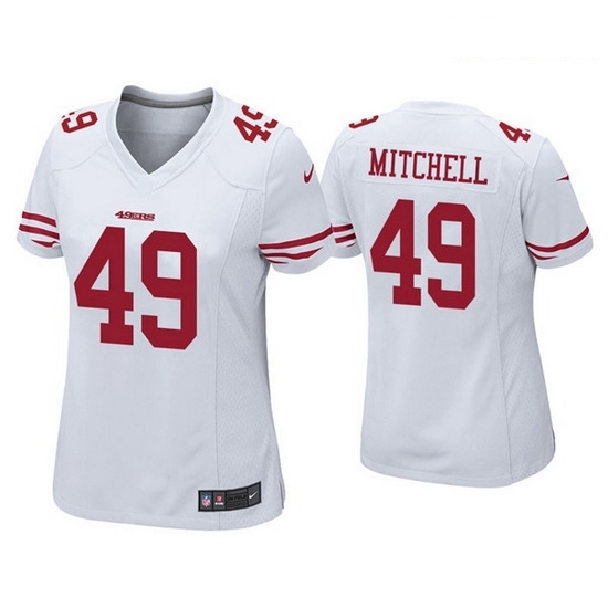Women San Francisco 49ers 49 Elijah Mitchell White Jersey Women San Francisco 49ers 49 Elijah Mitchell White Jersey