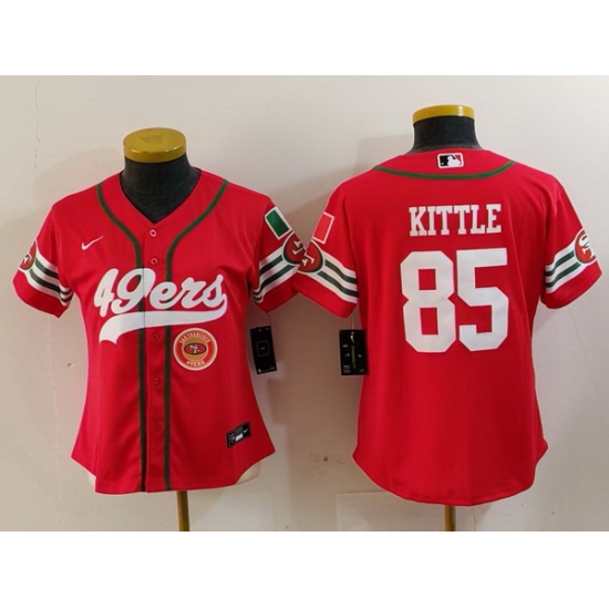Women San Francisco 49ers 80 Jerry Rice Red Mexico With Patch Cool Base Stitched Baseball Jersey 2 Women San Francisco 49ers 80 Jerry Rice Red Mexico With Patch Cool Base Stitched Baseball Jersey 2