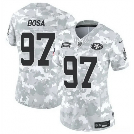 Women San Francisco 49ers 97 Nick Bosa 2024 F U S E Arctic Camo Salute To Service Limited Stitched Jersey Women San Francisco 49ers 97 Nick Bosa 2024 F U S E Arctic Camo Salute To Service Limited Stitched Jersey