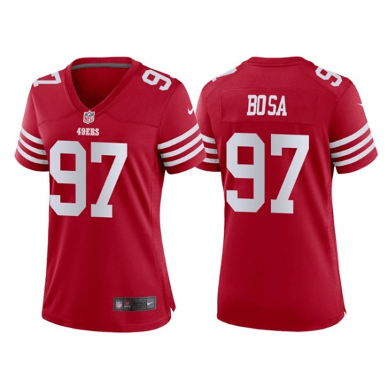 Women San Francisco 49ers 97 Nick Bosa Red Stitched Jersey Women San Francisco 49ers 97 Nick Bosa Red Stitched Jersey