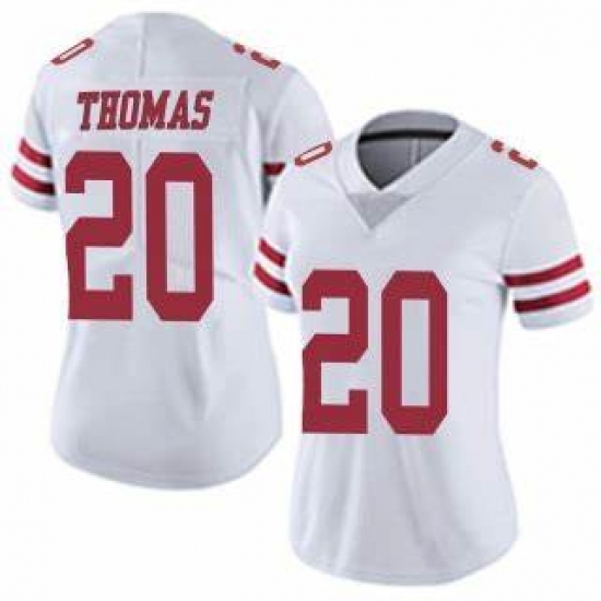 Women Sanfrancisco 49ers #20 Ambry Thomas White Vapor Limited Jersey Women Sanfrancisco 49ers #20 Ambry Thomas White Vapor Limited Jersey