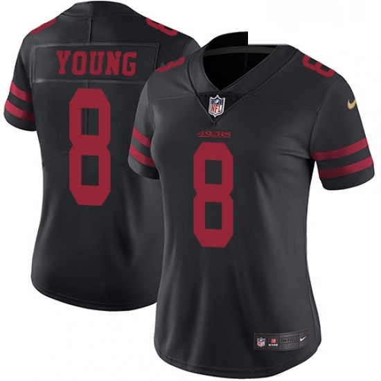 Womens Nike San Francisco 49ers 8 Steve Young Elite Black NFL Jersey Womens Nike San Francisco 49ers 8 Steve Young Elite Black NFL Jersey