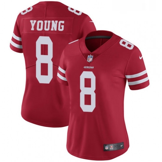 Womens Nike San Francisco 49ers 8 Steve Young Elite Red Team Color NFL Jersey Womens Nike San Francisco 49ers 8 Steve Young Elite Red Team Color NFL Jersey