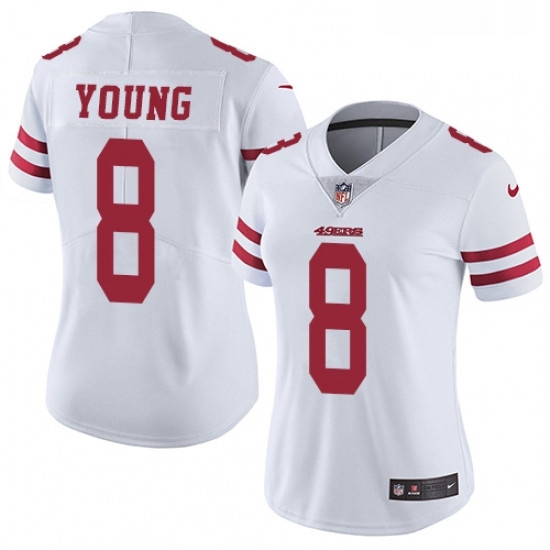 Womens Nike San Francisco 49ers 8 Steve Young Elite White NFL Jersey Womens Nike San Francisco 49ers 8 Steve Young Elite White NFL Jersey