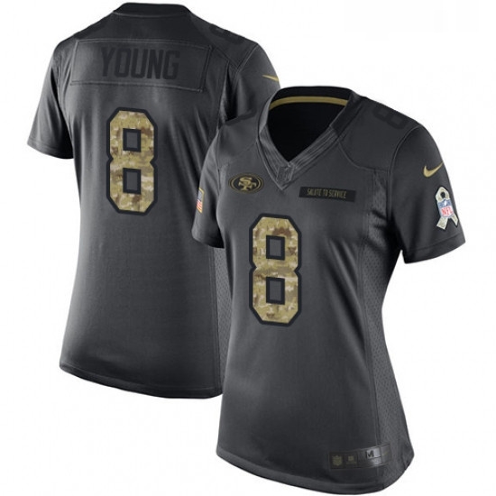 Womens Nike San Francisco 49ers 8 Steve Young Limited Black 2016 Salute to Service NFL Jersey Womens Nike San Francisco 49ers 8 Steve Young Limited Black 2016 Salute to Service NFL Jersey
