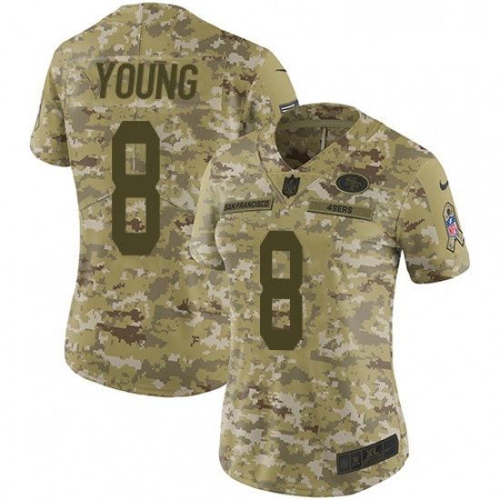 Womens Nike San Francisco 49ers 8 Steve Young Limited Camo 2018 Salute to Service NFL Jersey Womens Nike San Francisco 49ers 8 Steve Young Limited Camo 2018 Salute to Service NFL Jersey