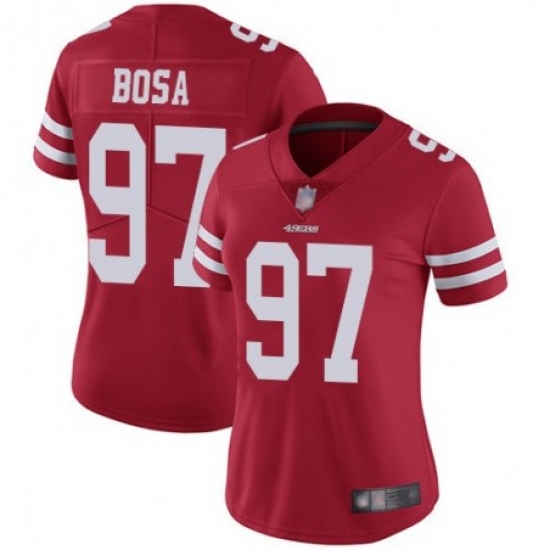 Women's San Francisco 49ers #97 Nick Bosa Limited Red Vapor Untouchable Limited Football Jersey Women's San Francisco 49ers #97 Nick Bosa Limited Red Vapor Untouchable Limited Football Jersey