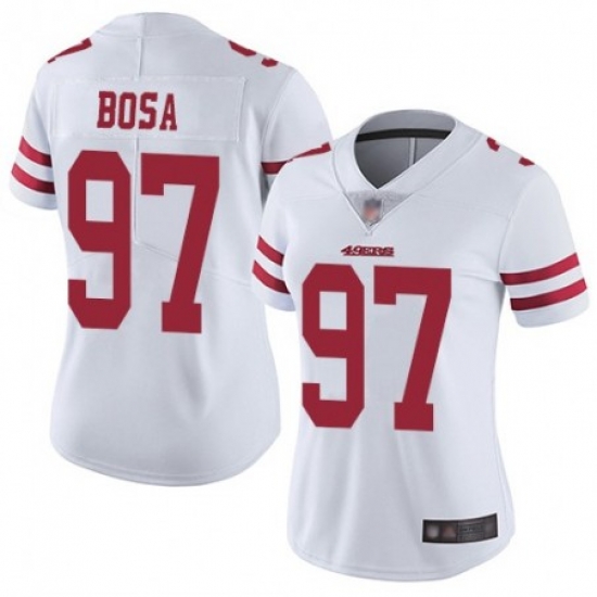 Women's San Francisco 49ers #97 Nick Bosa Limited White Vapor Untouchable Limited Football Jersey Women's San Francisco 49ers #97 Nick Bosa Limited White Vapor Untouchable Limited Football Jersey