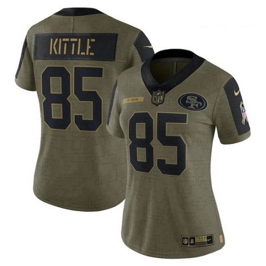 Women's San Francisco 49ers George Kittle Nike Olive 2021 Salute To Service Limited Player Jersey Women's San Francisco 49ers George Kittle Nike Olive 2021 Salute To Service Limited Player Jersey
