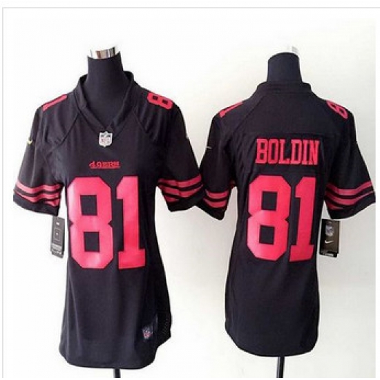 women New 49ers #81 Anquan Boldin Black Alternate NFL Elite Jersey women New 49ers #81 Anquan Boldin Black Alternate NFL Elite Jersey