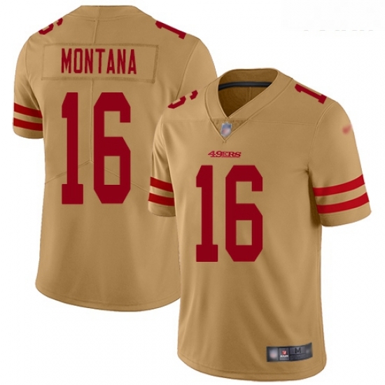 49ers #16 Joe Montana Gold Youth Stitched Football Limited Inverted Legend Jersey 49ers #16 Joe Montana Gold Youth Stitched Football Limited Inverted Legend Jersey
