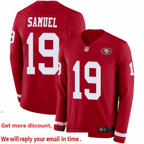 49ers 19 Deebo Samuel Red Team Color Youth Stitched Football Limited Therma Long Sleeve Jersey 49ers 19 Deebo Samuel Red Team Color Youth Stitched Football Limited Therma Long Sleeve Jersey