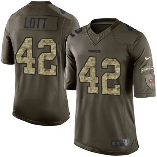 Nike 49ers #42 Ronnie Lott Green Youth Stitched NFL Limited Salute to Service Jersey Nike 49ers #42 Ronnie Lott Green Youth Stitched NFL Limited Salute to Service Jersey