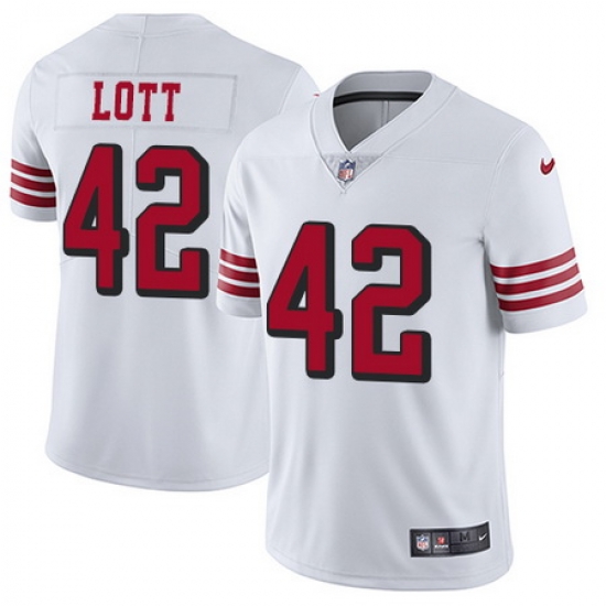 Nike 49ers #42 Ronnie Lott White Rush Youth Stitched NFL Vapor Untouchable Limited Jersey Nike 49ers #42 Ronnie Lott White Rush Youth Stitched NFL Vapor Untouchable Limited Jersey