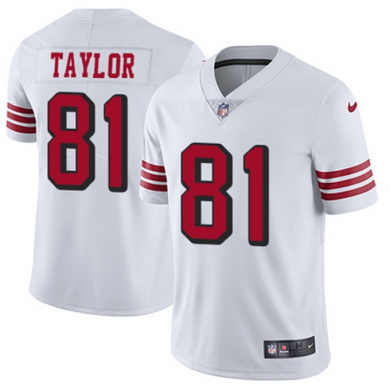 Nike 49ers #81 Trent Taylor White Rush Youth Stitched NFL Vapor Untouchable Limited Jersey Nike 49ers #81 Trent Taylor White Rush Youth Stitched NFL Vapor Untouchable Limited Jersey