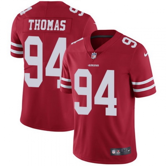 Nike 49ers #94 Solomon Thomas Red Team Color Youth Stitched NFL Vapor Untouchable Limited Jersey Nike 49ers #94 Solomon Thomas Red Team Color Youth Stitched NFL Vapor Untouchable Limited Jersey