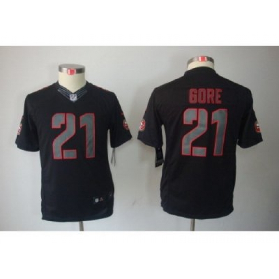 Nike Youth San Francisco 49ers #21 Frank Gore Black Jerseys(Impact Limited) Nike Youth San Francisco 49ers #21 Frank Gore Black Jerseys(Impact Limited)