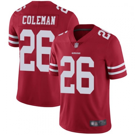 Youth 49ers 26 Tevin Coleman Red Team Color Stitched Football Vapor Untouchable Limited Jersey Youth 49ers 26 Tevin Coleman Red Team Color Stitched Football Vapor Untouchable Limited Jersey