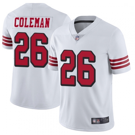 Youth 49ers 26 Tevin Coleman White Rush Stitched Football Vapor Untouchable Limited Jersey Youth 49ers 26 Tevin Coleman White Rush Stitched Football Vapor Untouchable Limited Jersey