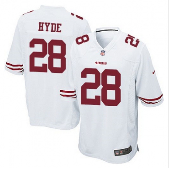 Youth NEW 49ers #28 Carlos Hyde White Stitched NFL Elite Jersey Youth NEW 49ers #28 Carlos Hyde White Stitched NFL Elite Jersey