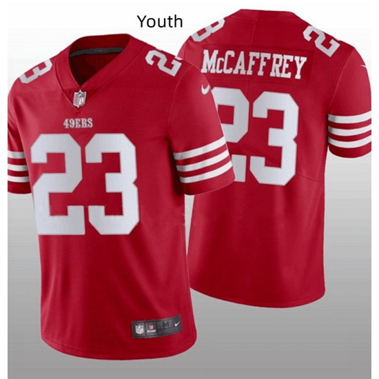 Youth NFL San Francisco 49ers 23 Christian McCaffrey Red Vapor Untouchable Limited Stitched Jersey Youth NFL San Francisco 49ers 23 Christian McCaffrey Red Vapor Untouchable Limited Stitched Jersey