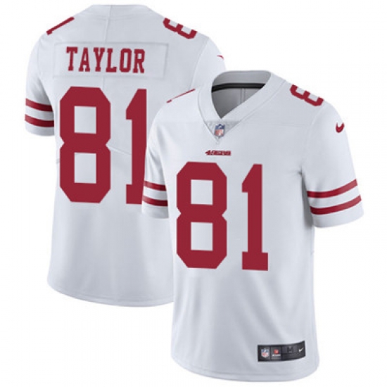 Youth Nike 49ers #81 Trent Taylor White Stitched NFL Vapor Untouchable Limited Jersey Youth Nike 49ers #81 Trent Taylor White Stitched NFL Vapor Untouchable Limited Jersey