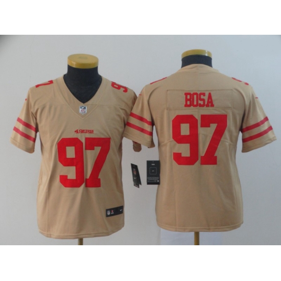 Youth Nike 49ers 97 Nick Bosa Cream Youth Inverted Legend Limited Jersey Youth Nike 49ers 97 Nick Bosa Cream Youth Inverted Legend Limited Jersey