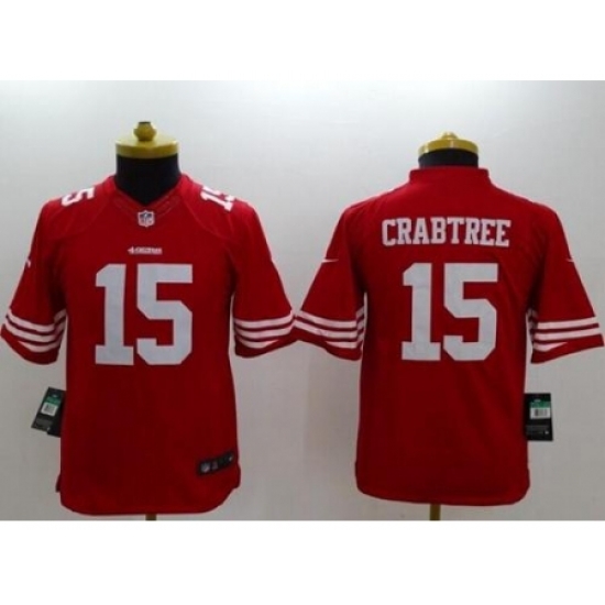 Youth Nike San Francisco 49ers #15 Michael Crabtree Red Team Color Stitched NFL Limited Jersey Youth Nike San Francisco 49ers #15 Michael Crabtree Red Team Color Stitched NFL Limited Jersey