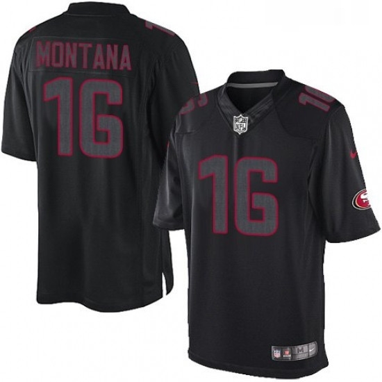 Youth Nike San Francisco 49ers 16 Joe Montana Limited Black Impact NFL Jersey Youth Nike San Francisco 49ers 16 Joe Montana Limited Black Impact NFL Jersey