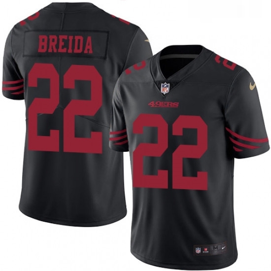 Youth Nike San Francisco 49ers 22 Matt Breida Limited Black Rush Vapor Untouchable NFL Jersey Youth Nike San Francisco 49ers 22 Matt Breida Limited Black Rush Vapor Untouchable NFL Jersey