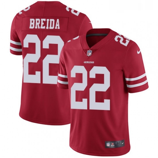 Youth Nike San Francisco 49ers 22 Matt Breida Red Team Color Vapor Untouchable Limited Player NFL Jersey Youth Nike San Francisco 49ers 22 Matt Breida Red Team Color Vapor Untouchable Limited Player NFL Jersey