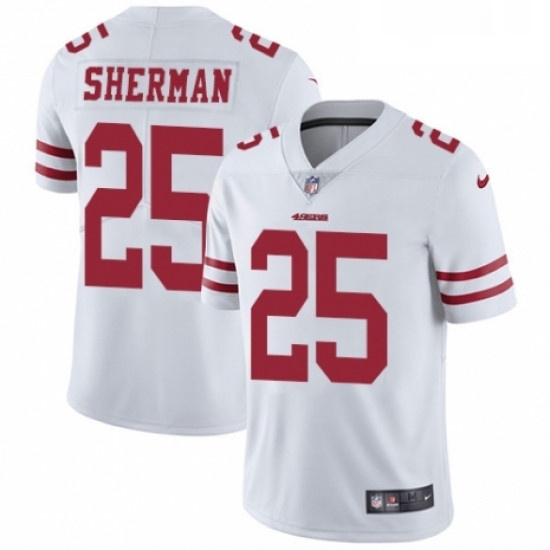 Youth Nike San Francisco 49ers 25 Richard Sherman White Vapor Untouchable Limited Player NFL Jersey Youth Nike San Francisco 49ers 25 Richard Sherman White Vapor Untouchable Limited Player NFL Jersey