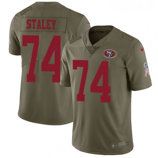 Youth Nike San Francisco 49ers 74 Joe Staley Limited Olive 2017 Salute to Service NFL Jersey Youth Nike San Francisco 49ers 74 Joe Staley Limited Olive 2017 Salute to Service NFL Jersey