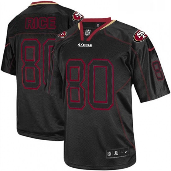 Youth Nike San Francisco 49ers 80 Jerry Rice Lights Out Black Elite NFL Jersey Youth Nike San Francisco 49ers 80 Jerry Rice Lights Out Black Elite NFL Jersey