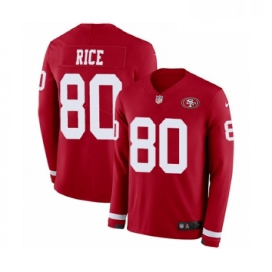 Youth Nike San Francisco 49ers 80 Jerry Rice Limited Red Therma Long Sleeve NFL Jersey Youth Nike San Francisco 49ers 80 Jerry Rice Limited Red Therma Long Sleeve NFL Jersey