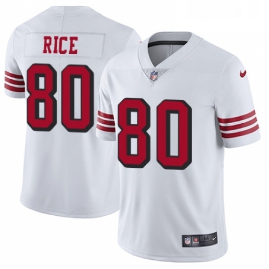 Youth Nike San Francisco 49ers 80 Jerry Rice Limited White Rush Vapor Untouchable NFL Jersey Youth Nike San Francisco 49ers 80 Jerry Rice Limited White Rush Vapor Untouchable NFL Jersey