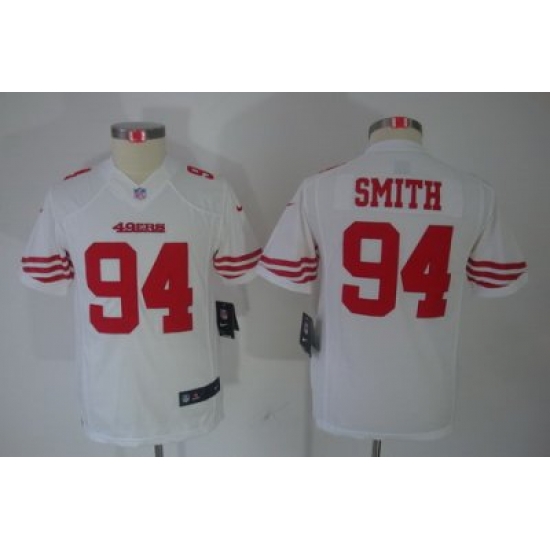 Youth Nike San Francisco 49ers #94 Smith White Limited Jerseys Youth Nike San Francisco 49ers #94 Smith White Limited Jerseys