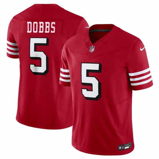 Youth San Francisco 49ers 5 Josh Dobbs 2024 F U S E New Red Vapor Untouchable Limited Stitched Football Jersey Youth San Francisco 49ers 5 Josh Dobbs 2024 F U S E New Red Vapor Untouchable Limited Stitched Football Jersey